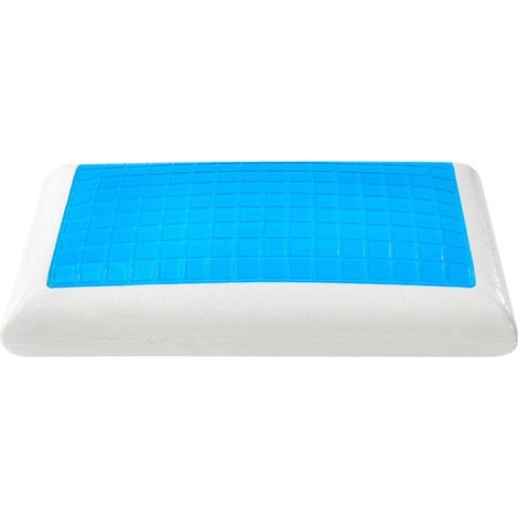 Oreiller Cervical Memoire Gel - 50 x 30 x 10 cm - Pour Sommeil Sur Le Dos Et Sur Le Cote - 1 Unite