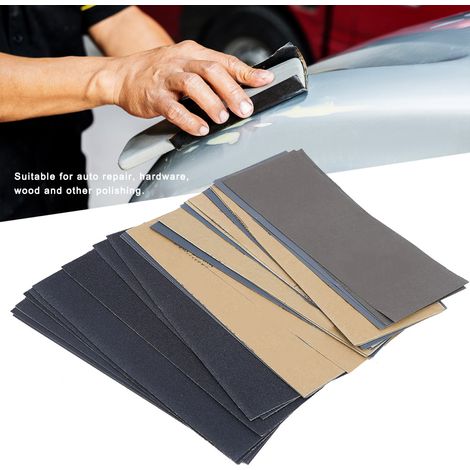 Ensemble 28 Feuilles Papier Abrasif Grain 120 à 3000 pour Ponçage Polissage Meulage Bois Métal (1/5)