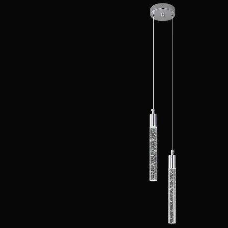 Lampe à suspension moderne d'île de cuisine Table de chevet Chrome Mini pendentif Pour chambre à coucher Petites lampes suspendues(3 Lumièr) (1/5)