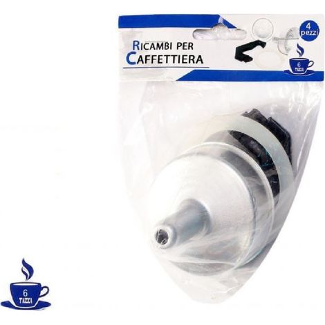 Trade Shop - KIT 4-TEILIG ERSATZFILTER DICHTUNG TRICHTER GRIFF 6-TASSEN-MOKA-KAFFEEMASCHINE -