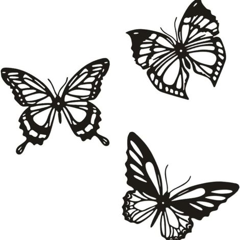3 PièCes Papillon MéTal DéCoration Murale Noir Papillon MéTal Tenture Murale DéCor Ferme Rustique Maison Bureau Chambre DéCor (1/5)