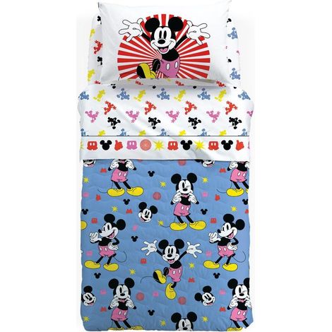Copriletto Trapuntato Primaverile Letto Singolo Mickey Fantasy Caleffi
