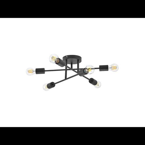 [GEBRAUCHT] B-Ware Lindby Estar Deckenleuchte Lampe Leuchte sechsflammig schwarz Metall E27 230V (1/2)