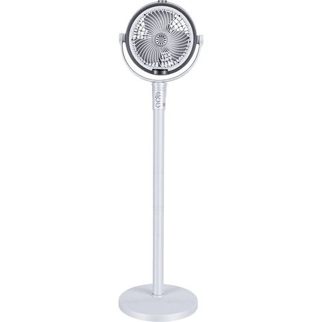 Ventilateur sur pied pour chambre, oscillant, avec brumisation, télécommande, hauteur réglable, minuterie, 4 vitesses, USB rechargeable, blanc (1/5)