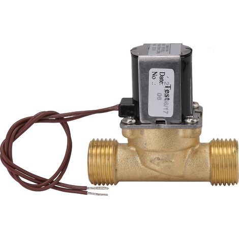 Vanne électromagnétique laiton G1/2, électrovanne DC 24V normalement fermée pour eau (1/3)