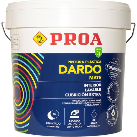 PINTURA PLASTICA INTERIOR BLANCA DARDO, Blanco 4lts (1/5)