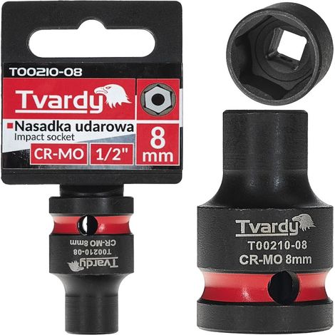 Vaso de impacto de 1/2" y 6 puntas, 8 mm, CR-MO (10/200) (1/4)