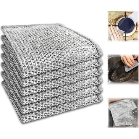 6pcs torchons à vaisselle en fil, torchons à vaisselle en fil multiusage pour humide et sec torchons à vaisselle en fil non rayés (1/4)