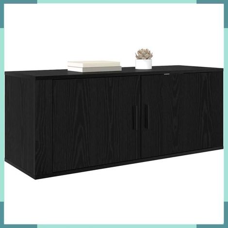 881155 Meuble TV mural Chêne noir 100 x 34,5 x 40 cm Bois d'ingénierie (1/5)