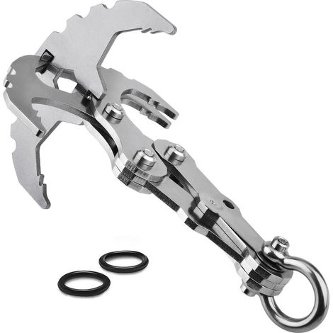 Outdoor Folding Gravity Grab Hook Rock Climbing Rescue Claw Survival Mountaineering Hook Tool Multifunctional Stainless Steel