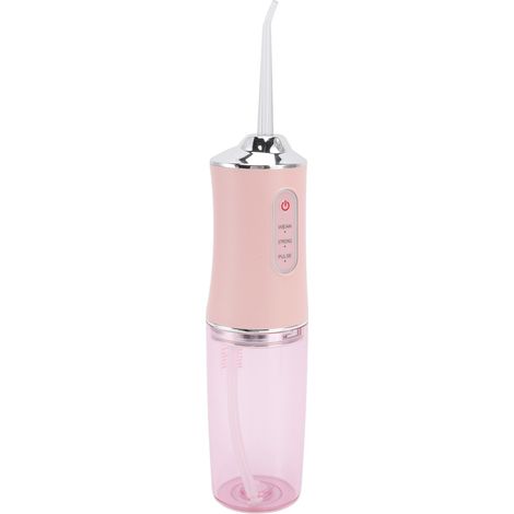 Hydropulseur Dentaire Portable sans Fil - Élimine la Mauvaise Haleine avec 4 Buses - Irrigateur Buccal Étanche Rose (1/5)