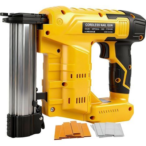 Coocheer – Cloueuse sans fil 18GA – Moteur sans balais – Cadence 60 clous/min – Compatible avec batteries Dewalt 20V – Pour bois tendre et rénovation (1/5)