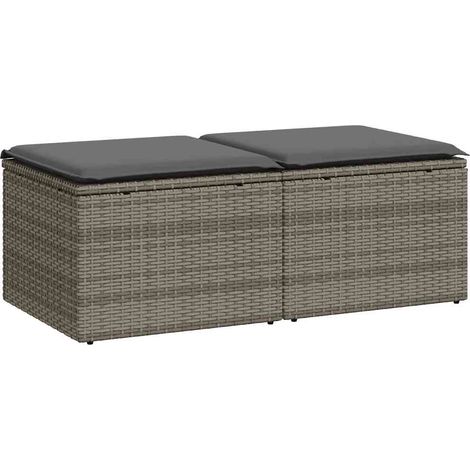 Maison Exclusive - 2-tlg. Garten-Sofagarnitur mit Kissen Grau Pol