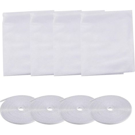 Lot de 4 moustiquaires pour fenêtre, protection contre les insectes, mouches et autres nuisibles, rideau moustiquaire en rouleau, pour patio ou balcon (2 pièces de 1,3 x 1,5 m, 2 pièces de 1,5 x 2 m) (1/5)