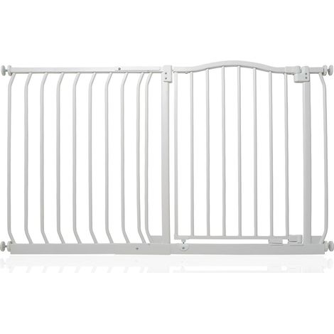 Safetots Barrière De Sécurité Supérieure Avec Design Courbé, Barrière De Sécurité À Pression, 125cm - 134cm, Blanc Mat (1/5)