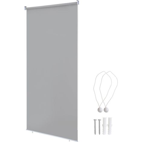 Jiubiaz Senkrechtmarkise 160x240 cm Balkonrollo Hellgrau UV Schutz Sonnenschutz Sichtschutz wasserdicht wetterfest Balkon Terrasse
