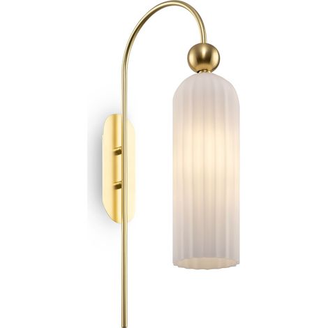 Maytoni Antic Lampada da Parete Moderna Oro, Paralume in Vetro Bianco (1/7)