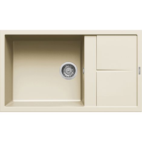 Lavello Elleci Incasso 1 vasca 86x50 Unico 410 Granitek Bianco Antico LGU41062 (1/3)
