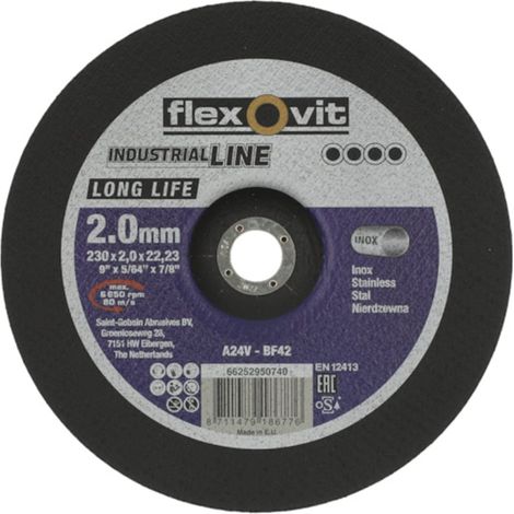 Meule à tronçonner INOX LONG LIFE - Ø 230 mm - Épaisseur 3,4 mm - FLEXOVIT