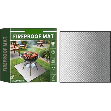Tapis De Grill Résistant Au Feu - 100 x 100 cm - Pour Barbecue Extérieur Patio Cheminée Fosse À Feu - 1 Pièce (1/5)