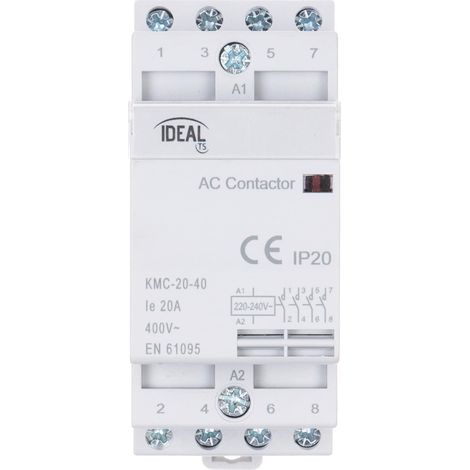 Ideal KMC-20-40 Contacteur électrique 400V 20A montage rail DIN (1/3)