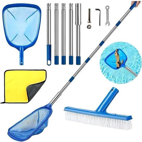 Épuisettes de Surface pour Piscine 186cm, Filet de Piscine, Filet Feuille Piscine Réglable, Épuisette de Piscines Fond avec Manche Télescopique, pour Spa, Source Chaude, Étang, Jacuzzis (1/5)