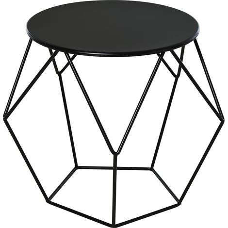 Tavolino da Caffè Salotto Design Nordico Minimalista Geometrico Ampio Piano, Acciaio, 54x54x44cm (1/5)