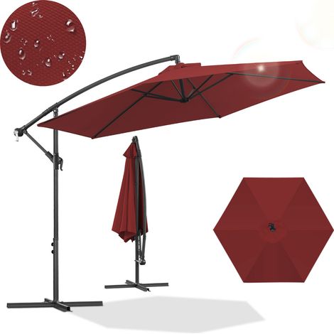 Wolketon Sonnenschirm 3m Rot – Klassischer Gartenschirm für Terrasse, Grillplatz & Outdoor-Bereich