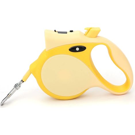 Laisse rétractable pour chien d'extérieur, rétractable avec poignée confortable, élégante laisse rétractable automatique avec lampe de poche, longueur 5 m (1/3)