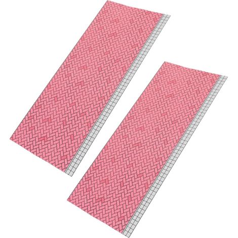 2pièces Accessoires De Mini Maison avec Revêtement Plastique Décorations Miniatures Planches De Plancher Carrées pour Collectionneurs (1/5)