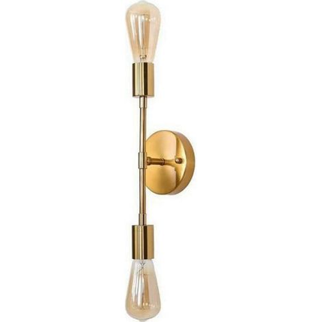 Applique Murale - Applique Dorée en Fer Forgé - Pour Salle de Bain, Chambre, Couloir, Bureau - 35 x 5 x 3 cm - Base US - Sans Ampoule Ni Câble (1/5)