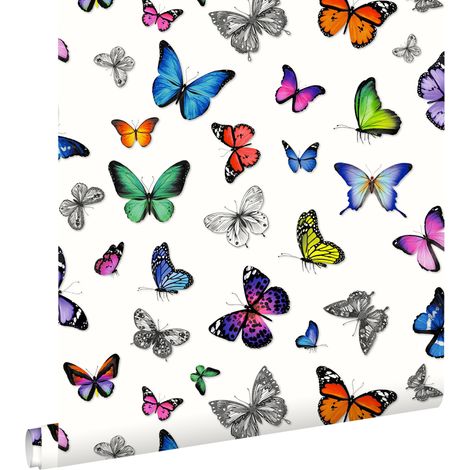 papier peint papillons multicolore - ESTAhome (1/4)