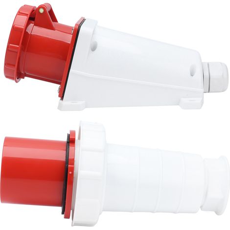 Prise étanche IP67 Connecteur industriel avionique 4 broches 3P+T 380V-415V 63A Montage en surface (1/5)