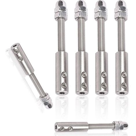 6 Pièces Tendeur Cable Inox pour Cable Inox 4mm, Vis de borne de câble métallique, En acier inoxydable, pour la fixation de la tensionTendeur de Câble Métallique (1/5)