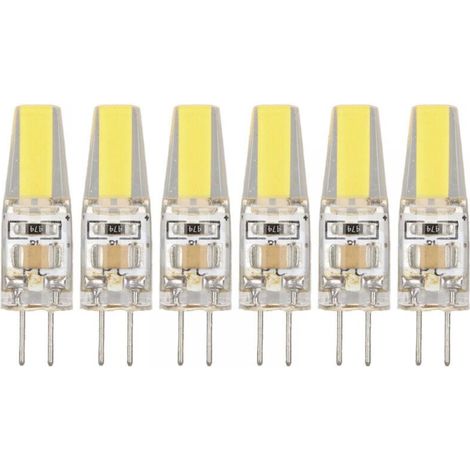 Lot de 6 ampoules LED G4 220 V 3 W, éclairage à 360 degrés, antireflet, pour plafond, lustres et paysages (lumière blanche) (1/4)