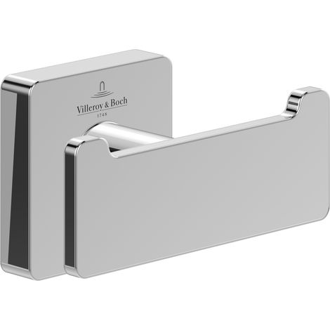 Villeroy & Boch - Gancio portasciugamani doppio da parete. ottone/cromo. angolare. 80 x 44 x 45 mm (1/2)