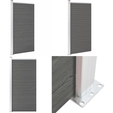 Pannello di Recinzione in WPC 95x186 cm Grigio - Pannello di recinzione - Recinzione in WPC