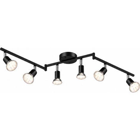 Plafonnier spot orientable 6 têtes en fer noir en saillie 6 noir réf 7356 30 × 30 × 30 cm 1,1 kg – Livraison gratuite