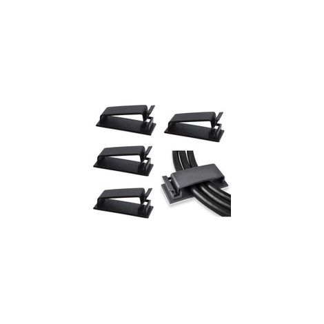 Lot de 50 clips de gestion de câbles auto-adhésifs (noir), organisateurs de câbles, clips de fil, support de cordon pour TV, PC, câble Ethernet sous bureau, bureau à domicile.