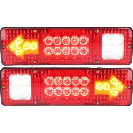 Feux arrière LED 12V, 2 pièces, haute luminosité, clignotant universel, adapté aux remorques, camions, caravanes, bateaux, camping-cars,de (1/4)
