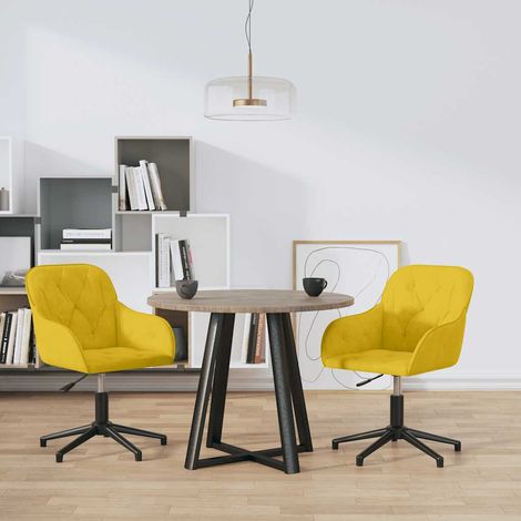 Lot de 2 Chaises pivotantes à manger,Chaises de salle à manger,Design Modernes Jaune Velours HH73487 (1/5)