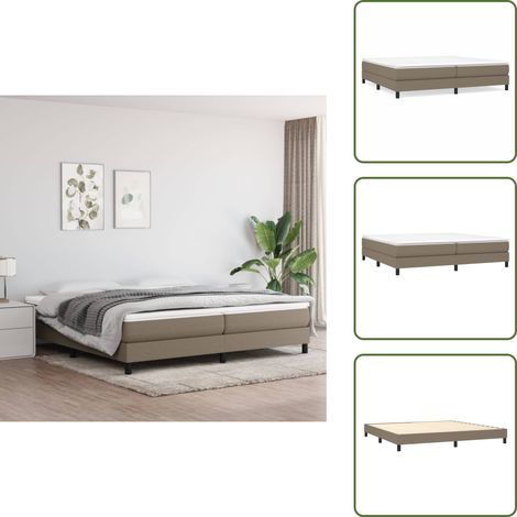 Cadre de lit sans matelas taupe 200x200 cm tissu - Cadre De Lit - Lit Double - Lit Taupe - Literie - Meuble Chambre (1/5)