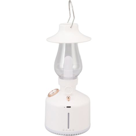 Humidificateur portable 280 ml, style lampe à pétrole rétro, rechargeable, pour le camping, blanc (1/5)