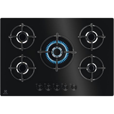 Piano Cottura Electrolux EGG75372K Superficie Piana a Gas 5 Fornelli Nero (1/5)