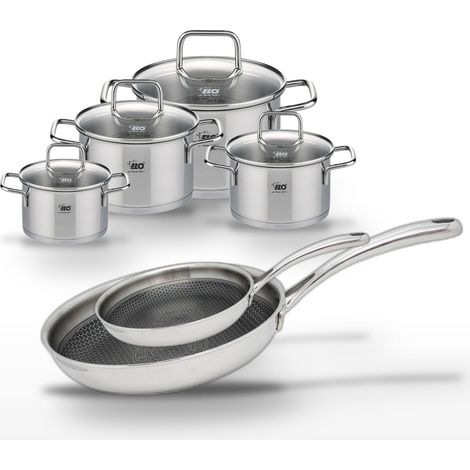 Lot Poêles 28cm & 24cm Elo Relief Evolution avec 4 Faitouts Elo Citrin (1/5)