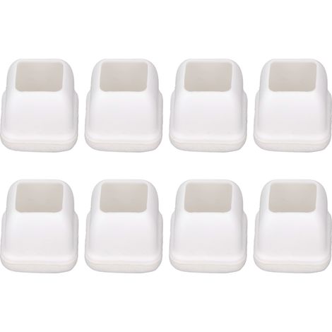 Capuchon De Pied De Chaise - Protection Sol En TPE Avec Feutre - Pour Table Et Meubles Carrés - Lot De 8 Pièces Blanc (1/5)