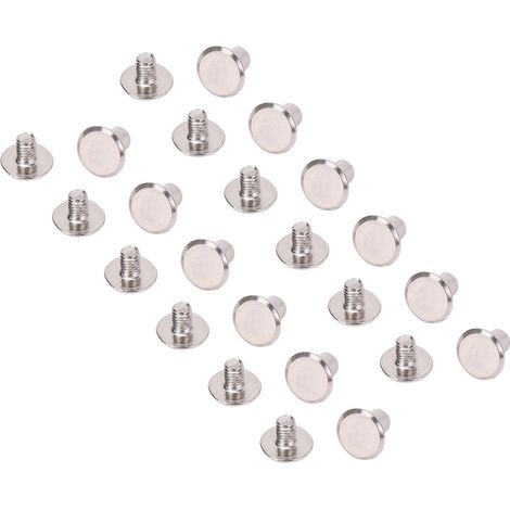 Rivets à vis M3.5, tête plate ronde, 4,5 x 6 x 9 mm, lot de 50, pour cuir PU et loisirs créatifs, en acier inoxydable et alliage. (1/5)