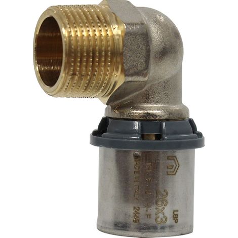 Raccord multicouche à sertir TH - Coude Mâle 3/4" (20/27) - Ø26x3,0 - Arcanaute (1/5)