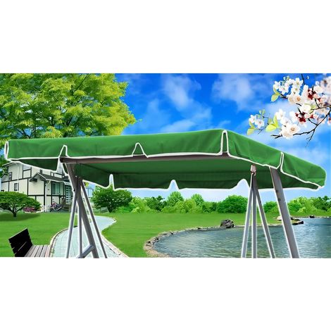 Toit de Rechange pour Balancelle de Jardin210 x145cm Imperméables,Balançoire de Jardin Auvent Pivotant Coupe Vent,Toile de Rechange pour Balancelle Jardin Exterieur,Tissu en Polyester (Grün) (1/5)