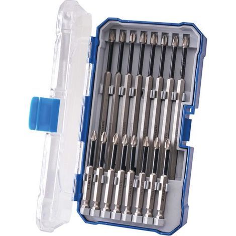 Faithfull Long Impact Screwdriver Bit Set 16 Piece PZ2 PH2 150mm FAISBSET16I